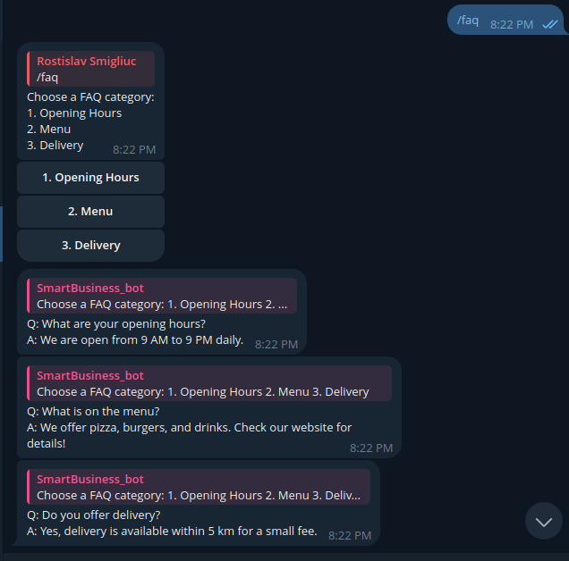 FAQ command screenshot